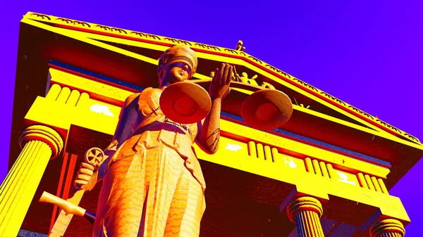 Senhora justiça no tribunal — Fotografia de Stock
