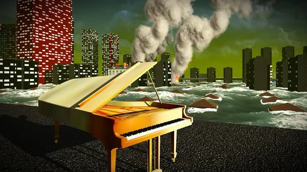 Пианино как символ неповиновения — стоковое фото