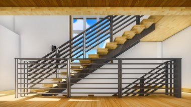 Modern staircase - interior clipart