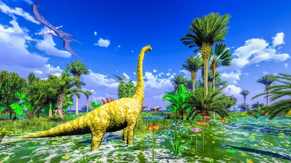 Tropischer Dinosaurierpark — Stockfoto