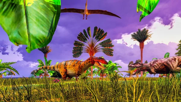 Parque de dinosaurios tropicales — Foto de Stock