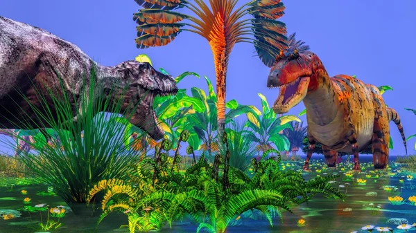 Parque de dinosaurios tropicales — Foto de Stock