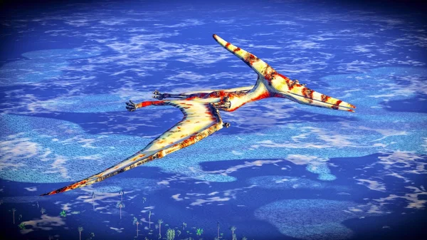 陆地上空的巨大翼龙 — 图库照片