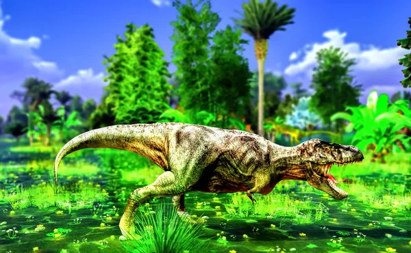 Park dinozaurów tropikalny — Zdjęcie stockowe