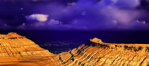 Wulkaniczny krajobraz panorama — Zdjęcie stockowe