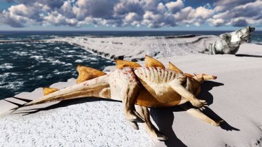 Adada ölmüş dinozorlar