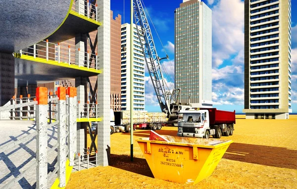 Different machinery at construction site — Stock Photo, Image