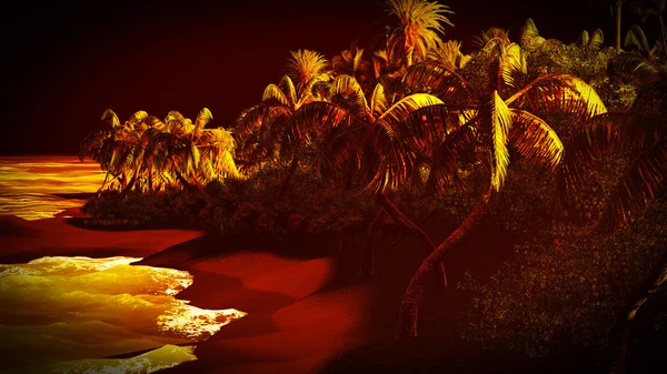 Tropical paradise at night — Stock Photo, Image