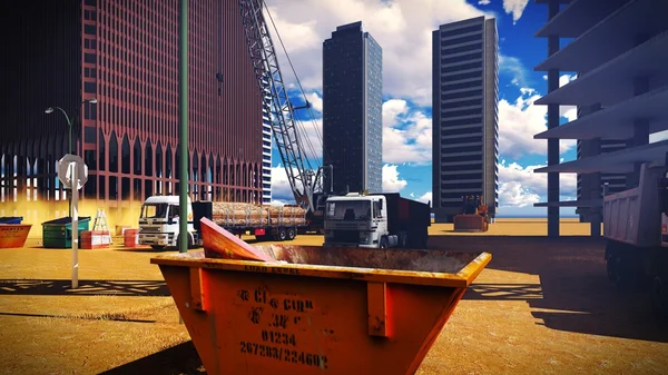 Construction site at sunset — Stock Photo, Image