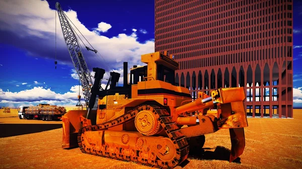 Construction site at sunset — Stock Photo, Image