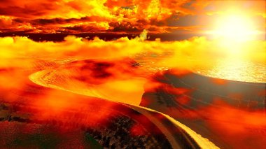 Volkanik manzara panorama