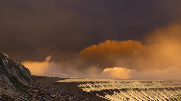 Vulkanikus táj panoráma — Stock Fotó