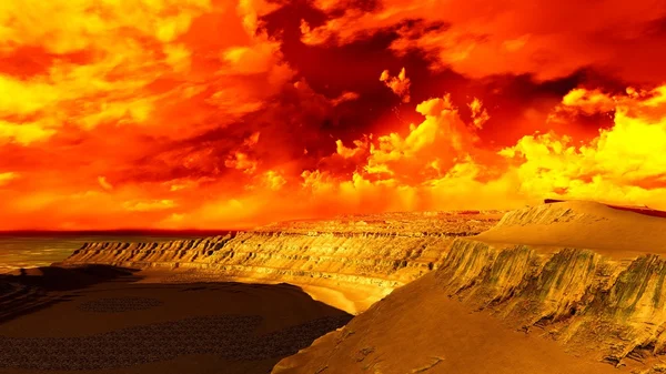 Volcanic landscape panorama — Stock Photo, Image