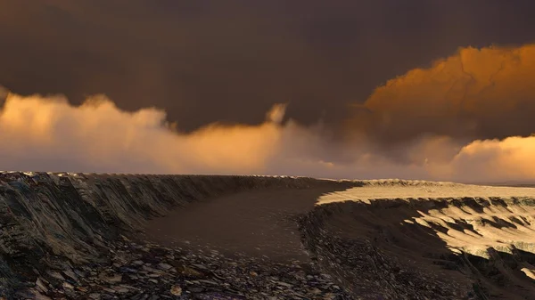 Vulkanikus táj panoráma — Stock Fotó