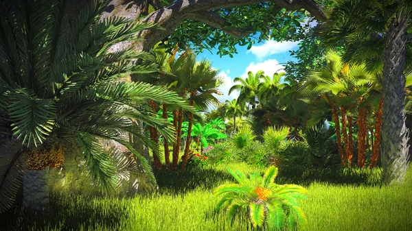 Lush vegetation in jungle