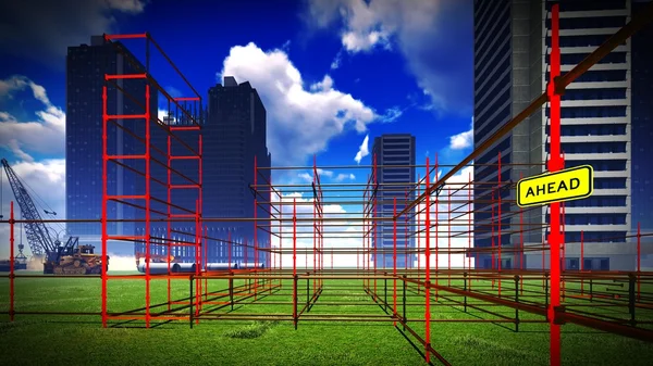 Construction site at sunset — Stock Photo, Image