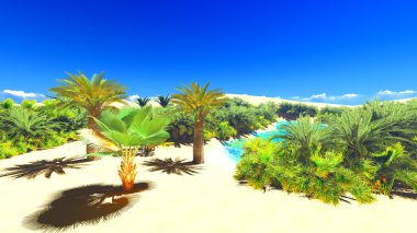 Sahara üzerinde Afrika oasis