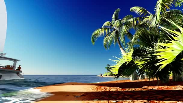 paradis tropical au coucher du soleil 