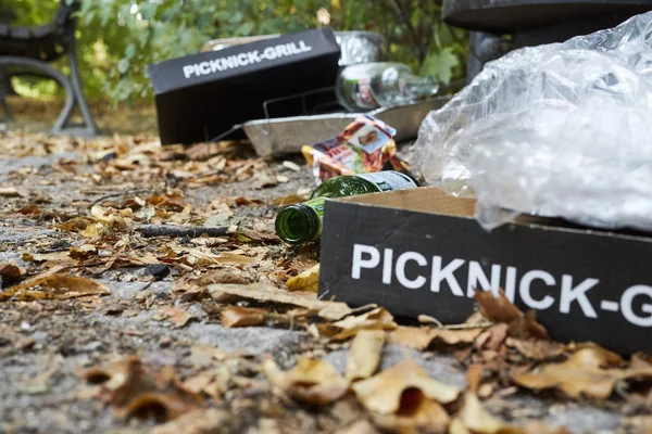 Picknick nest liggend op grond — Stockfoto