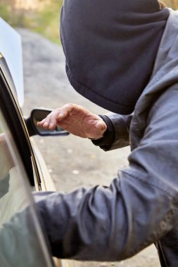 Arabaya girmiş holigan