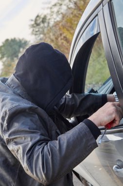 Arabaya girmiş holigan