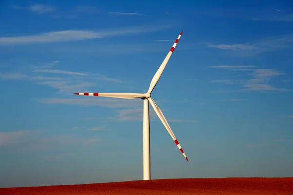 Moinho de vento único ao entardecer — Fotografia de Stock