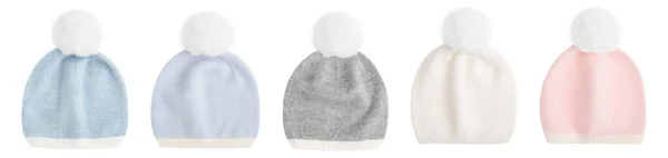 Baby Hut mit Bommel isoliert auf weißem Hintergrund — Stockfoto
