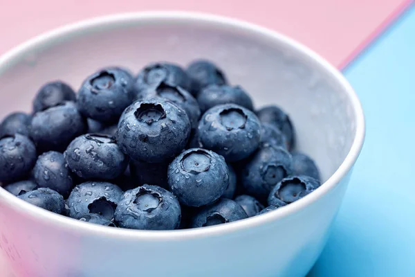 Blueberry fruit macro with dew drops background. Royalty Free Stock Photos