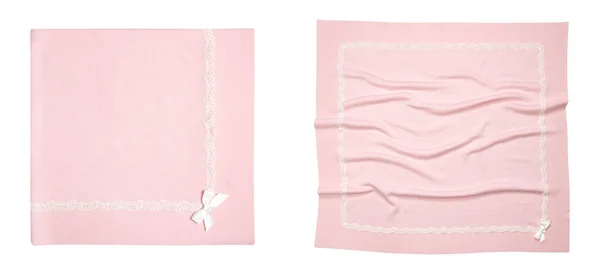 Μωρό ροζ κουβέρτα νεογέννητο απομονωμένο σε λευκό φόντο. Άνω όψη — Φωτογραφία Αρχείου