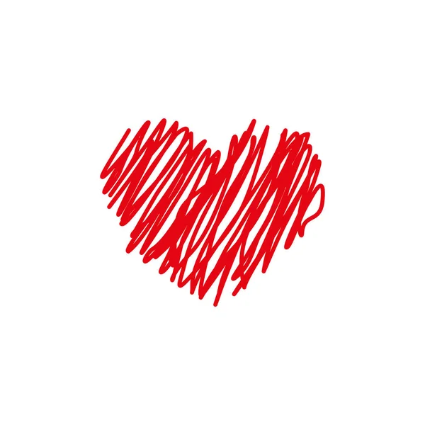 Símbolo Del Corazón San Valentín Amor Imitación Dibujo Lápiz Elemento — Vector de stock