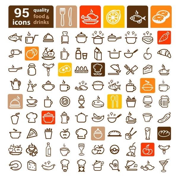 Food icons big set — Stock Illustration Food icons big set Royalty Free Stock Vectors