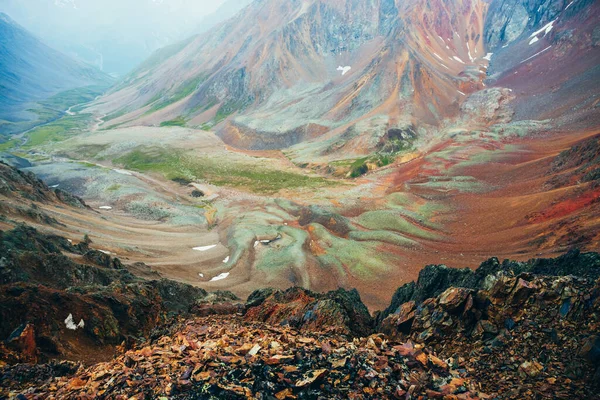 Vivid Paisaje Multicolor Colorido Valle Las Tierras Altas Entre Grandes — Foto de Stock