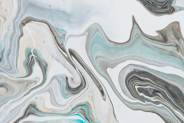 Inchiostro Liquido Marmo Imitazione Sfondo Fluido Arte Con Tinte Azzurre — Foto Stock