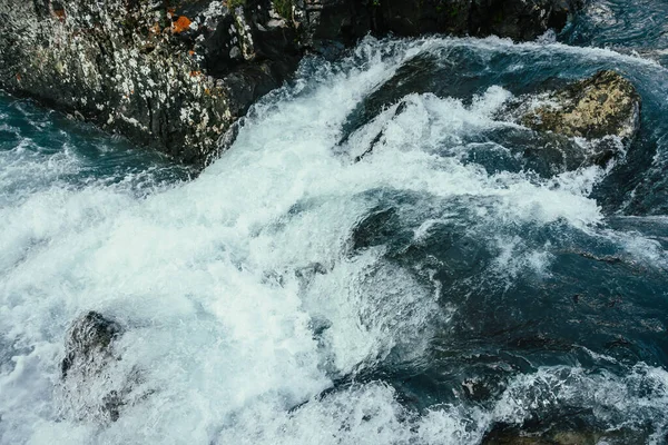 Stora Stenar Azurvatten Fjällälven Närbild Blå Natur Bakgrund Med Stora — Stockfoto