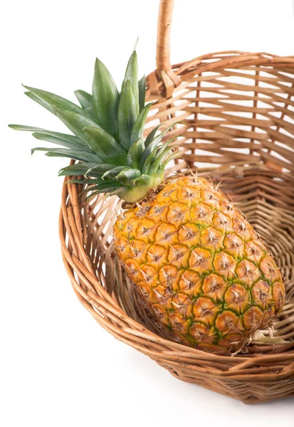 Ripe Whole Pineapple Isolated White — Stock Photo, Image