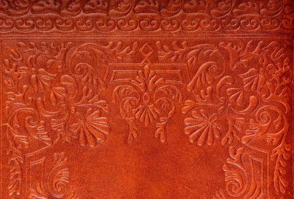 Leather Floral Pattern Background Close — Stock Photo, Image