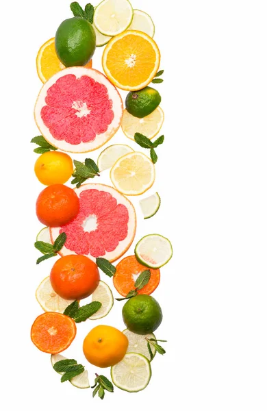 Citrus Background Fresh Citrus Fruits Lemons Oranges Limes Grapefruits Wooden — Stock Photo, Image