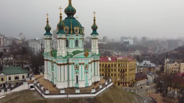 Kiev Ukraine Mars 2021 Église Orthodoxe Saint André Descente André — Video