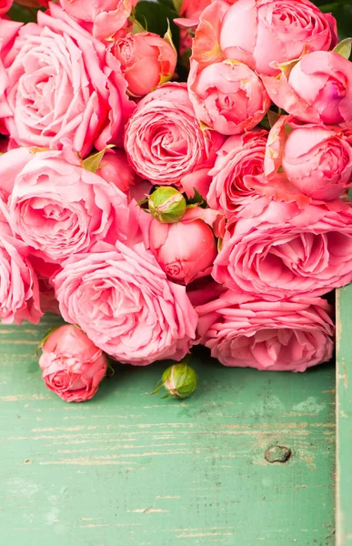 Den Ljusrosa Ros Blomma Bukett Bakgrund — Stockfoto