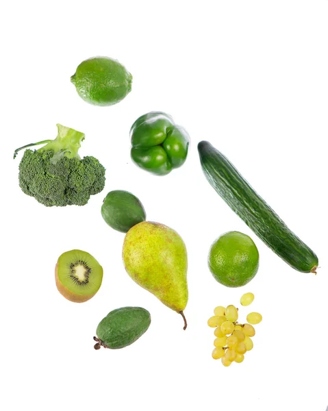 Verduras Frescas Con Hojas Aisladas Sobre Fondo Blanco — Foto de Stock