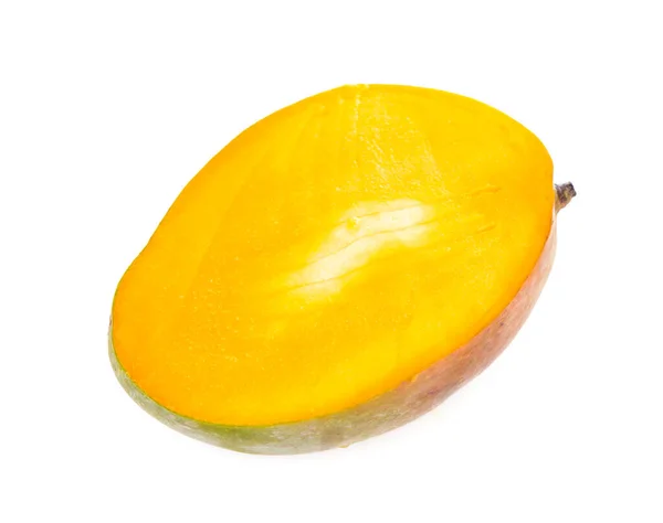Fructe Mango Frunze Izolate Fundal Alb — Fotografie, imagine de stoc