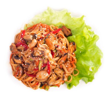 karides ve sebzeli erişteli gözleme.