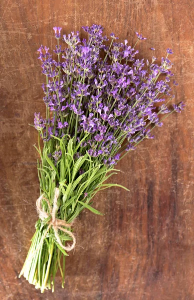 Branch Lavender Wooden Background — Stock Photo, Image