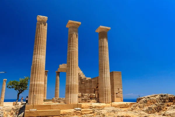 Acropoli di Lindos sull'isola di Rodi. — Foto Stock