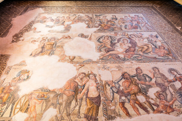 Roman and ancient Greek mosaics in Paphos, Cyprus.