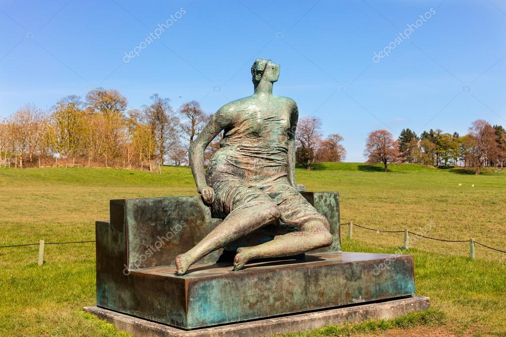 Sculpture On Henry Moore In Yorkshire Sculpture Park Stock