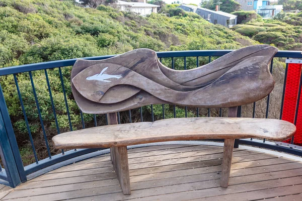 Public Bench Mad Driftwood One Lookout Spots Ocean Australia — Stockfoto