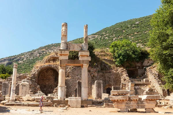 Izmir Turkey June 2019 Kuil Domitianus Situs Arkeologi Ephesus Turki — Stok Foto