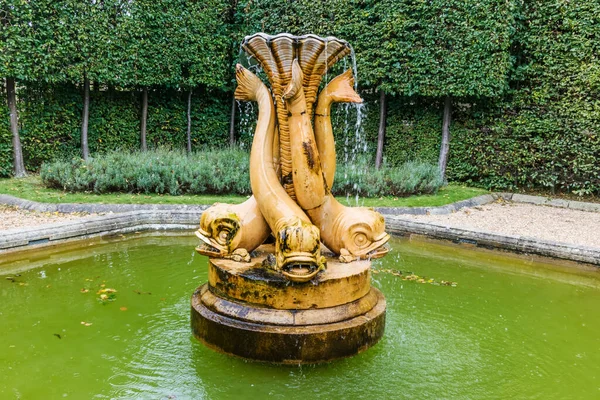 West Yorkshire August 2021 Unusual Baroque Fountain Featuring Conch Terracotta — Stock Photo, Image