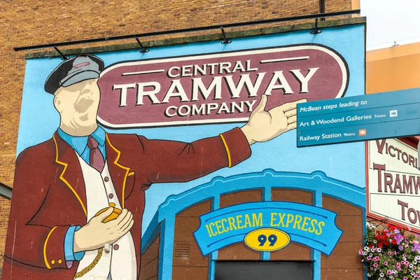 Scarborough September 2021 Vintage Sign Historic Central Tramway Company Which — Stock Photo, Image